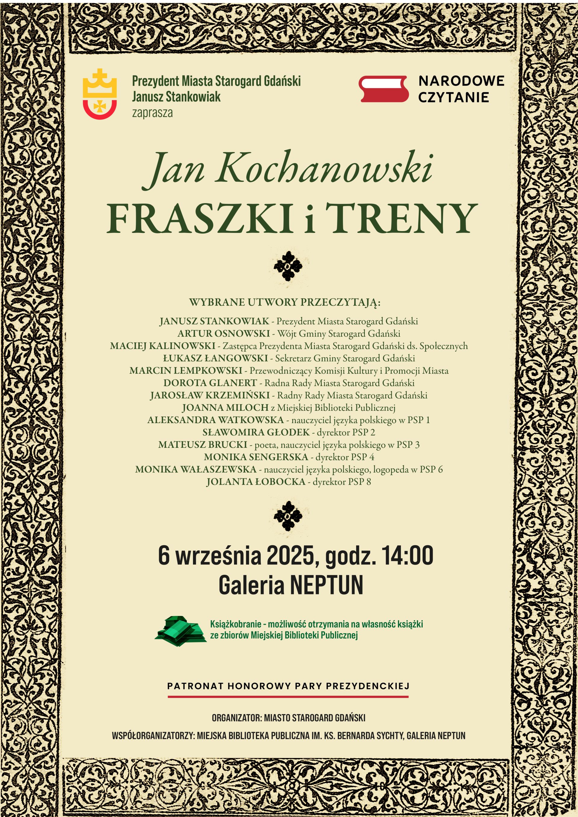Starogard Gdański zaprasza na Narodowe Czytanie